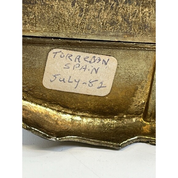 Mid-century  Brass Boot  Ashtray Cigarette Holder Tag says‎ Spain 7-52. Unique - Picture 6 of 8
